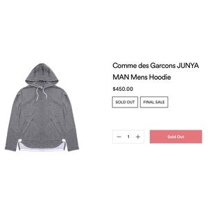 NWT Junya Watanabe x Comme des Garcons Hoodie Sweatshirt